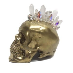 Petite Gold Mohawk Skull