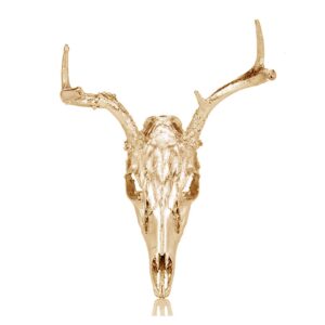 Gilded Leaf Deer Skull-Gold
