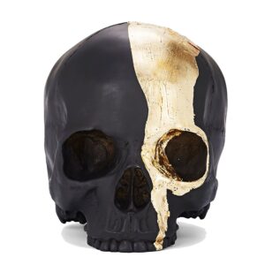 Black & Gold Leaf Skull