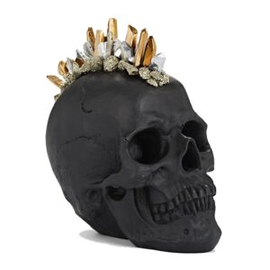 Black Matte Mineral Skull