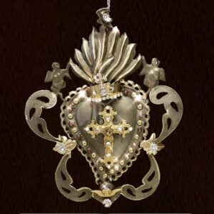 Lisa Carrier Sacred Heart Crown and Cross