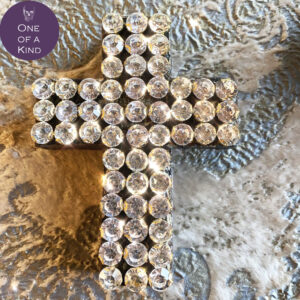 Lisa Carrier Designs Clear Crystal Embellished Rustic Wood Cross