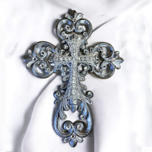 Lisa Carrier Silver Finish Resin Cross