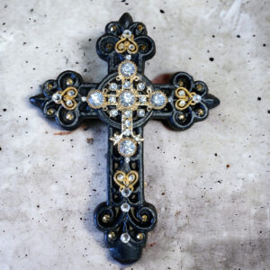 Lisa Carrier Small black and gold iron cross