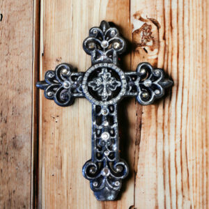 Lisa Carrier Pewter Finish Cross