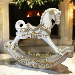 Lisa Carrier White Rocking Horse