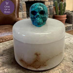 Lisa Carrier Alabaster Round Skull Box